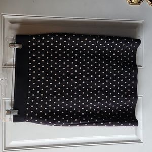Alfani Petite Black and Gold Polka Dot Pencil Skirt Size P/P